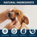 NOVEHA 100PCs Dog Eye Wipes - Tear Stain Remover for Dogs - Formulated with Chamomile and Aloe to Remove Eye Debris, Tear Stains & Eye Discharge - Plant Based, Safe, and Large 5"x5" Unscented Wipes - Image 4
