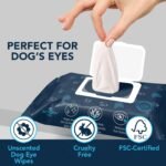 NOVEHA 100PCs Dog Eye Wipes - Tear Stain Remover for Dogs - Formulated with Chamomile and Aloe to Remove Eye Debris, Tear Stains & Eye Discharge - Plant Based, Safe, and Large 5"x5" Unscented Wipes - Image 6