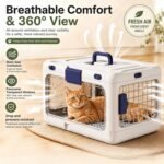 Hard Cat Carrier Foldable,Portable Dog Crate with Ventilation & Raised Separation Meshs Floor,Dog Travel Crate,Collapsible Dog Crate for Small Cats Dogs Tool-Free Assemblys (A-Grayish-White) - Image 5
