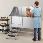 VEVOR Stainless Steel Dog Washing Station, Professional 62 inch Pet Grooming Tub w/Stairs, PE Water Filter Board, Faucet & Showerhead & Soap Holder Bathtub for Large & Medium & Small Pets (Left Door) - Image 7