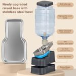 Pet Automatic Dog Water Dispenser Cat Gravity Waterer Feeder with Stainless Steel Bowl 8L Large Capacity Puppy Feeding Raised Bowls with Filter,Ice Pack (Charcoal Gray, 8L(2.2 Gallon)) - Image 3
