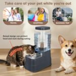 Pet Automatic Dog Water Dispenser Cat Gravity Waterer Feeder with Stainless Steel Bowl 8L Large Capacity Puppy Feeding Raised Bowls with Filter,Ice Pack (Charcoal Gray, 8L(2.2 Gallon)) - Image 5