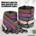 Didog PU Leather Dog Collar and Leash Set, Soft Padded, Blue, Neck 17-23" - Image 6