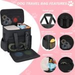 5 Set Dog Travel Bag for Supplies, Dog Lovers, Large Pet Travel Kit Includes 2 Food Containers&2 Collapsible Bowls、Placemats,Black - Image 6