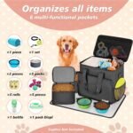 5 Set Dog Travel Bag for Supplies, Dog Lovers, Large Pet Travel Kit Includes 2 Food Containers&2 Collapsible Bowls、Placemats,Black - Image 7