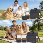 5 Set Dog Travel Bag for Supplies, Dog Lovers, Large Pet Travel Kit Includes 2 Food Containers&2 Collapsible Bowls、Placemats,Black - Image 9