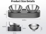 PETKIT 304 Stainless Steel Elevated Cat Bowls&Dog Bowls,Raised Cat Food and Water Bowl Set, Non-Slip, Anti Vomiting 15°Tilted Cat Small Animal Plate - Image 3