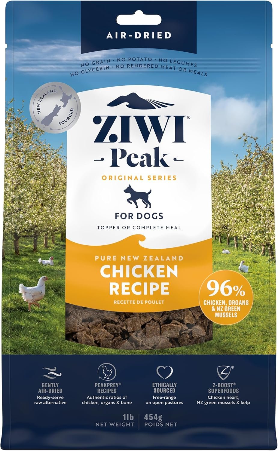 ZIWI Peak Air-Dried Dog Food, Chicken, 96% Meat & Organs, Grain-Free, 1 lb ZIWI Peak Air-Dried Dog Food, Chicken, 96% Meat & Organs, Grain-Free, 1 lb
