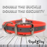 Regal Dog Products Reflective Dog Collar, Engraved Nameplate, Medium Orange - Image 5