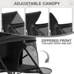 MoNiBloom Pet Stroller for Small/Medium Dogs and Cats up to 22 lbs, Black - Image 3