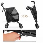 MoNiBloom Pet Stroller for Small/Medium Dogs and Cats up to 22 lbs, Black - Image 7