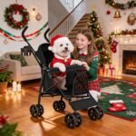 MoNiBloom Pet Stroller for Small/Medium Dogs and Cats up to 22 lbs, Black - Image 9