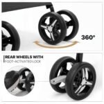 MoNiBloom Pet Stroller for Small/Medium Dogs and Cats up to 22 lbs, Black - Image 10