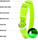 Visinite Light Up Dog Collars for Small Dogs,LED Dog Collar Light Rechargeable,Fully Adjustable Lighted Dog Collar,Glow in The Dark Dog Collars with Dog Lights for Night Walking,Green - Image 3
