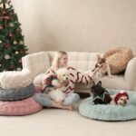 EHEYCIGA Soft Cat Couch Bed for Indoor Cats, Fluffy Small Dog Bed with Removable Washable Cover, Bolster Pet Sofa, Waterproof and Non-Slip, 24" x 24"x 7", Camel - Image 8