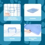 Carlson Pet Products Carlson Compact and Secure Deluxe Blue Metal Dog Crate, Blue - Image 3