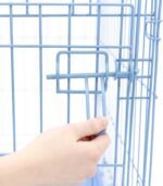 Carlson Pet Products Carlson Compact and Secure Deluxe Blue Metal Dog Crate, Blue - Image 9