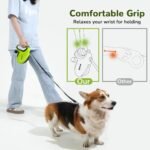 Pecute 32ft Retractable Dog Leash with Reflective Strips, 360° Tangle-Free, One-Button Control & Sturdiness Nylon Material, Long Leash Retractable with Poop Bag Holder for Medium Large Dog - Image 4