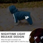 Dog Raincoat, Waterproof Dog Rain Jacket with Hood, Rain Coat with Leash Hole, Reflective Strap for Small Medium Dogs, Outdoor Adventures/Walking Lightweight Puppy (Blue,M) - Image 4