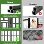 Small Dog Kennel Outdoor with Double Safety Locks 49''x47''x51'' Heavy Duty Welded Wire Steel Pet Pen Dog Enclosure with UV-Resistant Waterproof Roof - Image 6