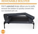 K&H Bolster Dog Cot Cooling Indoor/Outdoor Dog Bed, Charcoal 32" X 25" - Image 3