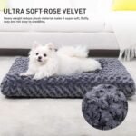 KSIIA Washable Dog Bed Medium Size Dog Crate Bed Pet Mat 29"x21" Dark Gray - Image 3