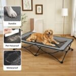 FUNNY FUZZY Elevated Dog Cot for Large Dogs, Foldable Dog Bed for Outdoor | Breathable Mesh Keeps Pets Cool, Rinse-Clean Design, Non-Slip Feet, Heavy-Duty, Portable for Camping & Backyard, 45.7"×23.6" - Image 4