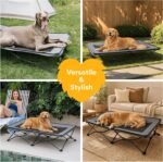 FUNNY FUZZY Elevated Dog Cot for Large Dogs, Foldable Dog Bed for Outdoor | Breathable Mesh Keeps Pets Cool, Rinse-Clean Design, Non-Slip Feet, Heavy-Duty, Portable for Camping & Backyard, 45.7"×23.6" - Image 9