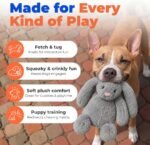 Best Pet Supplies Bunny Buddy Squeaky Plush Dog Toy - Gray - Image 4