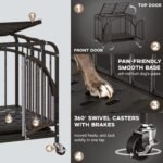 Heavy Duty Metal Dog Crate, 30" Indestructible Dog Kennel for High Anxiety Dogs, with Lockable Caster Wheels & Removable Tray, Dog Cage for Medium Dogs - Image 3