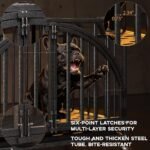 Heavy Duty Metal Dog Crate, 30" Indestructible Dog Kennel for High Anxiety Dogs, with Lockable Caster Wheels & Removable Tray, Dog Cage for Medium Dogs - Image 4