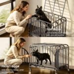 Heavy Duty Metal Dog Crate, 30" Indestructible Dog Kennel for High Anxiety Dogs, with Lockable Caster Wheels & Removable Tray, Dog Cage for Medium Dogs - Image 6
