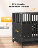 Cammoo 48'' Heavy Duty Dog Crate/Kennel for Large Dogs Indoor, Black - Image 3