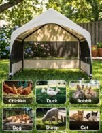 Suddus Dog House Outdoor, Extra Large Dog Tent Outside, Dog Shade Shelter with Three-Sided Breathable Mesh Windows, Sun Rain Cover for Pet, Dogs 48" D x 48" W x 39" H - Image 7