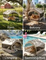 Suddus Dog House Outdoor, Extra Large Dog Tent Outside, Dog Shade Shelter with Three-Sided Breathable Mesh Windows, Sun Rain Cover for Pet, Dogs 48" D x 48" W x 39" H - Image 8