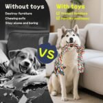 Rocfish 4 Pack Dog Rope Toys for Aggressive Chewers, Tough Tug of War Dog Toys for Large, Medium & Small Dogs, 100% Cotton Teeth Cleaning Chew Toys (Multicolour02, 04) - Image 4