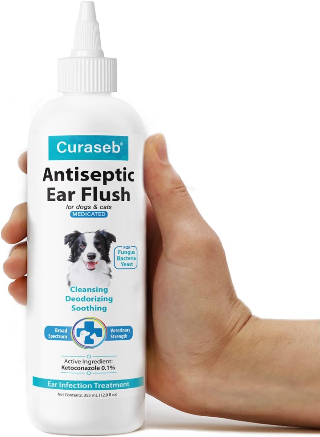 Curaseb Dog Ear Infection Treatment Solution – Soothes Itchy & Inflamed Ears – Cleans Debris and Buildup – 12oz Curaseb Dog Ear Infection Treatment Solution – Soothes Itchy & Inflamed Ears – Cleans Debris and Buildup – 12oz