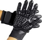 Pet Grooming Glove – Patented Rubber-Massage Shedding Bath & Hair Remover for Dogs, Cats & Livestock – Lightweight, Flexible, Secure Fit (Black) - Image 7