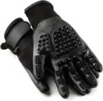 Pet Grooming Glove – Patented Rubber-Massage Shedding Bath & Hair Remover for Dogs, Cats & Livestock – Lightweight, Flexible, Secure Fit (Black) - Image 8