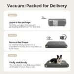 Sytopia 36 Inch Canvas Indestructible Dog Bed for Large Dogs, Chew Proof Outdoor Durable Shredded Chopped Foam Patio Pet Pad for Crate with Waterproof Machine Washable Removable Cover, Dark Grey - Image 7