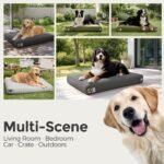 Sytopia 36 Inch Canvas Indestructible Dog Bed for Large Dogs, Chew Proof Outdoor Durable Shredded Chopped Foam Patio Pet Pad for Crate with Waterproof Machine Washable Removable Cover, Dark Grey - Image 8