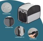 Petsfit Portable Dog Crate，Pop Up Dog Crate for Medium Dogs，Waterproof Pet Cage Dog Kennel for Indoor/Outdoor，Lightweight Dog Carrier for Travelling，Grey - Image 4