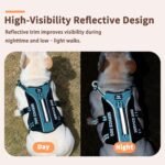 Huntboo Escape Proof Dog Harness, Service Dog Vest Harness with 6 Patches, No-Pull, Reflective Harness with Handle, Adjustable for Small to Large Dogs, for Training and Hiking (Teal, M) - Image 5