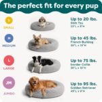 Furhaven 36" Round Calming Donut Dog Bed for Large/Medium Dogs, Refillable w/ Removable Washable Cover, For Dogs Up to 75 lbs - Shaggy Plush Long Faux Fur Donut Bed - Gray, Large - Image 6