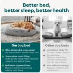 Furhaven 36" Round Calming Donut Dog Bed for Large/Medium Dogs, Refillable w/ Removable Washable Cover, For Dogs Up to 75 lbs - Shaggy Plush Long Faux Fur Donut Bed - Gray, Large - Image 7