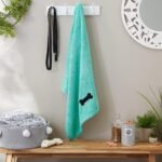 Bone Dry Pet Grooming Towel Collection Absorbent Microfiber X-Large, 41x23.5", Embroidered Green - Image 6
