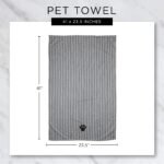 Bone Dry Pet Grooming Towel Collection Absorbent Microfiber X-Large, 41x23.5", Embroidered Green - Image 9