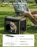 Dog Car Carrier Light Weight 24×17.7×20.5in, Foldable Dog Carrier, Green - Image 4