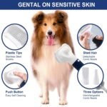 3-in-1 Pet Hair Dryer & Slicker Brush for Dogs & Cats – Portable, Professional, Adjustable Temp, Overheat Protection Dog Hair Dryer (blue) - Image 3