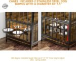 ROOMTEC 41 Inch Dog Crate Furniture, Indoor Kennel End Table - Image 3
